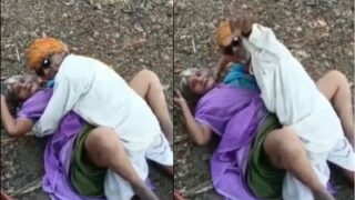Aged Rajasthani pair engages in raw outdoor passion in a steamy desi MMS