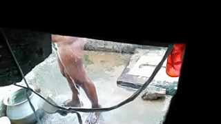 Secret Peek at Tamil Auntie’s Steamy Shower Scene
