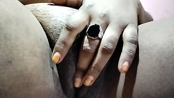 Indian hottie getting off on the bed