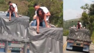 Bold NRI babe gets railed in the open air on a moving truck bed
