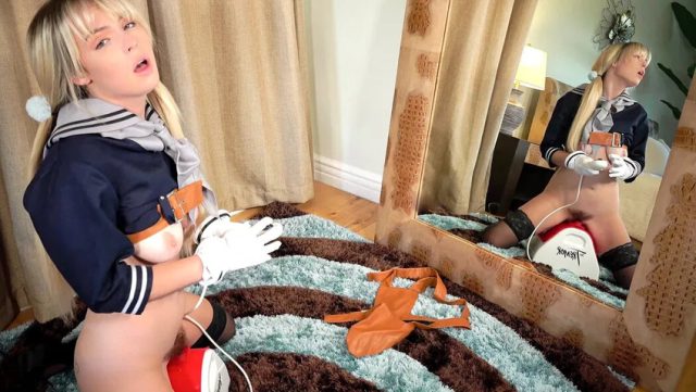 Customs Check: Cosplay Cutie Lilly Bell Takes a Wild Ride on the Sybian