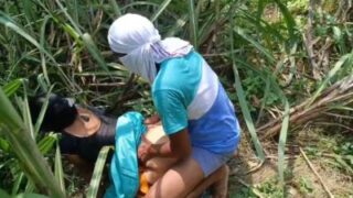 Mistress gets pounded by her rugged laborer in a raw outdoor fuck