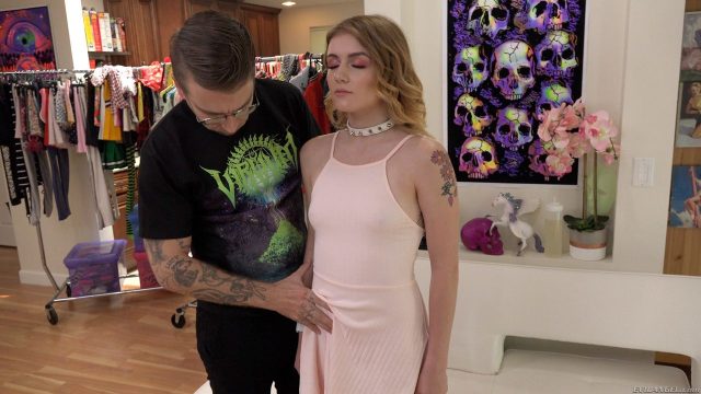 Rosalyn Sphinx, the tight-bodied teen, arrives at Bryan Gozzling’s door flaunting her perky tits and shaved pussy for a filthy, no-holds-barred fling.