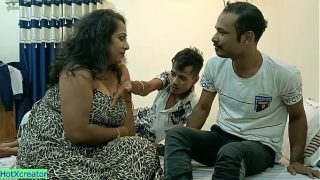Desi Slutty Girlfriend Shared for Rough Threesome Fucking