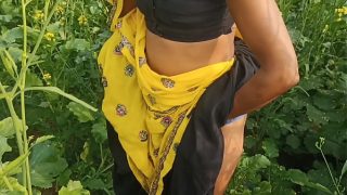 Horny husband fucks his wife hard in the mustard field, outdoor moaning in Hindi