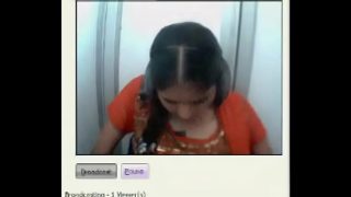 Tamil babe flaunts her perfect tits live on cam