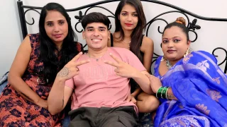 Desi Babe Invites Boyfriend for Wild Foursome with Her Friends: Hardcore Gangbang Action