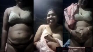 Busty bashful babe bares all in steamy video chat