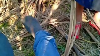 Hot Indian newlyweds get wild in public outdoor sex tape