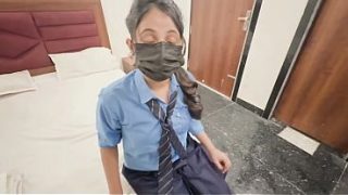 Desi schoolgirls in Oyo hotel wild hardcore fucking with dirty Hindi moans