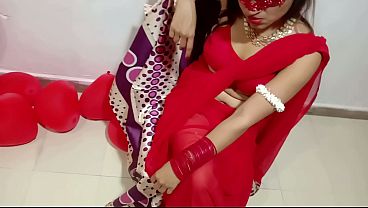 Freshly Wedded Indian Bride in Crimson Sari Marks Valentine’s Day with Her Desi Husband – Complete Hindi XXX