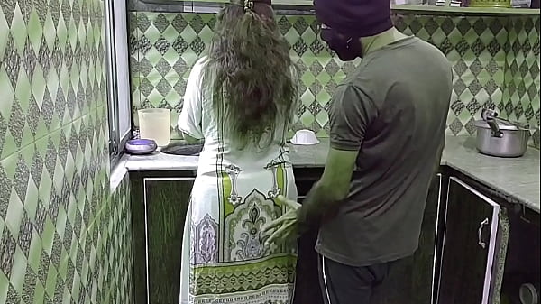 Desi Bhabhi Gets Ravished in the Kitchen While Cooking, Hindi Moans