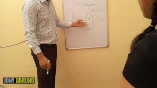 Indian tutor gives her student a hands-on lesson in anatomy, with explicit Hindi coaching by Jony Darling