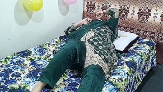A seductive Indian housewife invites a young stud for a wild, rough fuck session with steamy Hindi moans