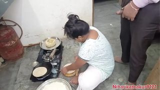 Desi step-mama gets naughty and wild in the kitchen
