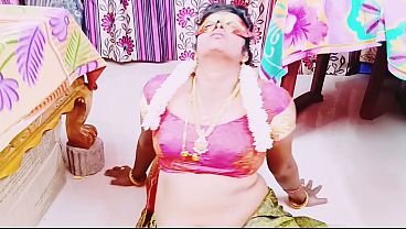 Desi housewife betrays husband with holy man, nasty Telugu whispers in bed.