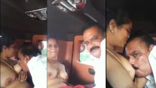 Kannada politician gets his dick wet outdoors, sucking tits in a parked car
