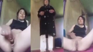 Watch a Pashto woman from Pakistan shove a brinjal inside herself while rubbing her wet cunt.