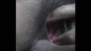 Hairy Indian girlfriend spreading her wet cunt