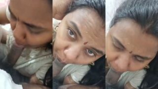 Desi milf deepthroats her man’s cock until he explodes in her mouth