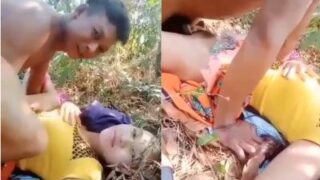 Nepali couple caught fucking wild in the jungle, raw outdoor sex tape leaked