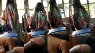 Pervert whips out his cock in front of a random woman on a crowded bus.