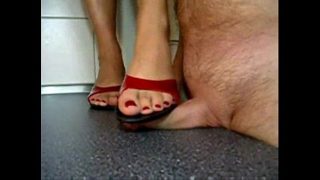 Indian slut Bhabhi stomping on her Devar’s hard dick until he begs