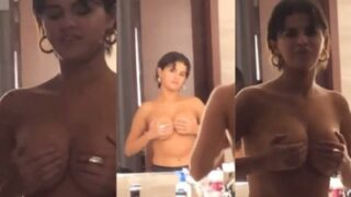 Check out this famous Hollywood actress’s nude MMS where she’s totally flaunting her huge tits right at the camera.