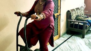 Indian desi bhabhi fucking gym boy in hot workout session, sweaty bodies grinding hard
