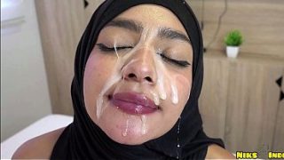 Muslim Hijaabi teen gets wrecked hard and left dripping with cum.