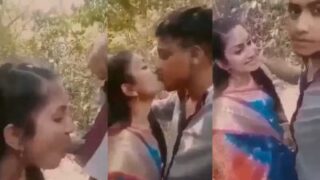 Puneri slut drops to her knees and sucks her stepbrother’s cock right out in the open.