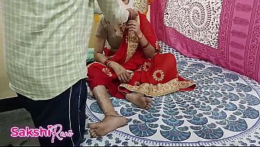 Indian bride gets rammed by her Sasur while husband’s at work, she’s making it a special day, first-time cheating in a saree, raw desi honeymoon sex with dirty Hindi talk