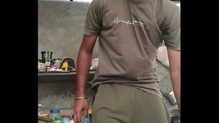 Indian boy alone, stroking his tiny dick in circles
