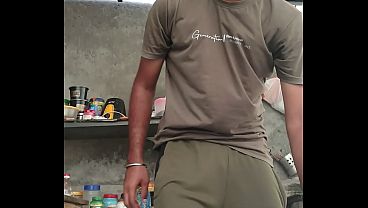 Indian boy alone, stroking his tiny dick in circles
