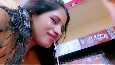 Badaim6 college slut deepthroat blowjob, takes huge load of cum in mouth, full sex MMS with Hindi audio